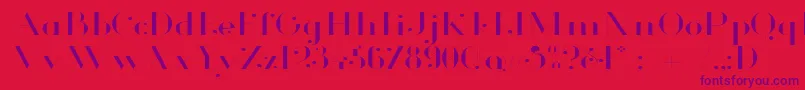 GlamorLightExtended Font – Purple Fonts on Red Background