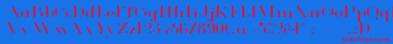 GlamorLightExtended-Schriftart – Rote Schriften auf blauem Hintergrund