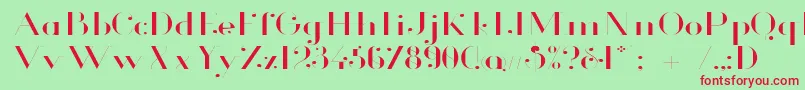 フォントGlamorLightExtended – 赤い文字の緑の背景