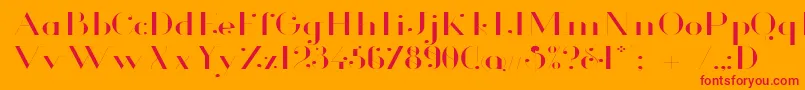GlamorLightExtended-fontti – punaiset fontit oranssilla taustalla