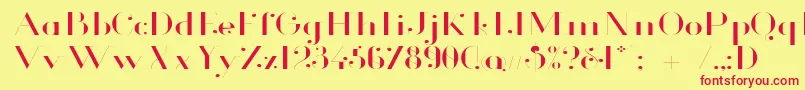 fuente GlamorLightExtended – Fuentes Rojas Sobre Fondo Amarillo
