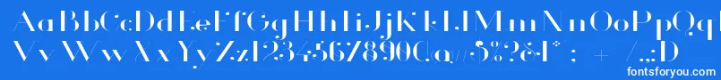 GlamorLightExtended Font – White Fonts on Blue Background