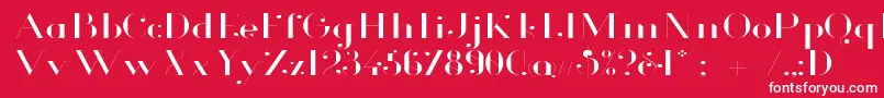 GlamorLightExtended Font – White Fonts on Red Background