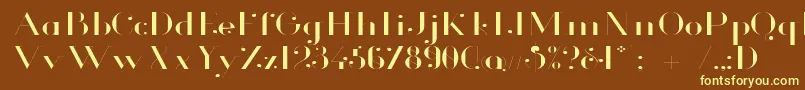 GlamorLightExtended-fontti – keltaiset fontit ruskealla taustalla