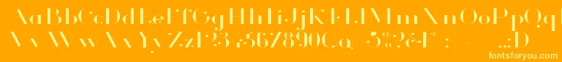 GlamorLightExtended Font – Yellow Fonts on Orange Background