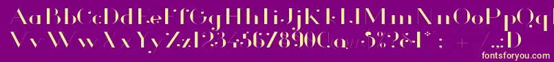 GlamorLightExtended Font – Yellow Fonts on Purple Background