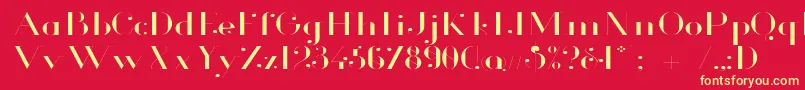 GlamorLightExtended Font – Yellow Fonts on Red Background