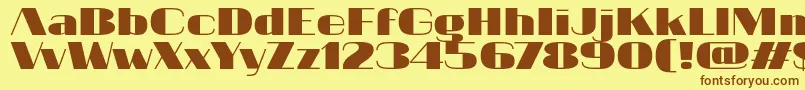 フォント20db – 茶色の文字が黄色の背景にあります。