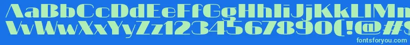 20db Font – Green Fonts on Blue Background