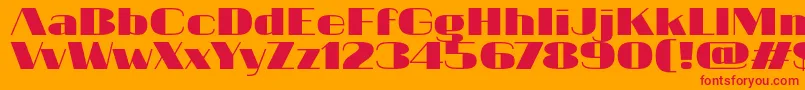フォント20db – オレンジの背景に赤い文字