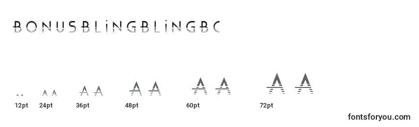 Размеры шрифта BonusBlingBlingBc