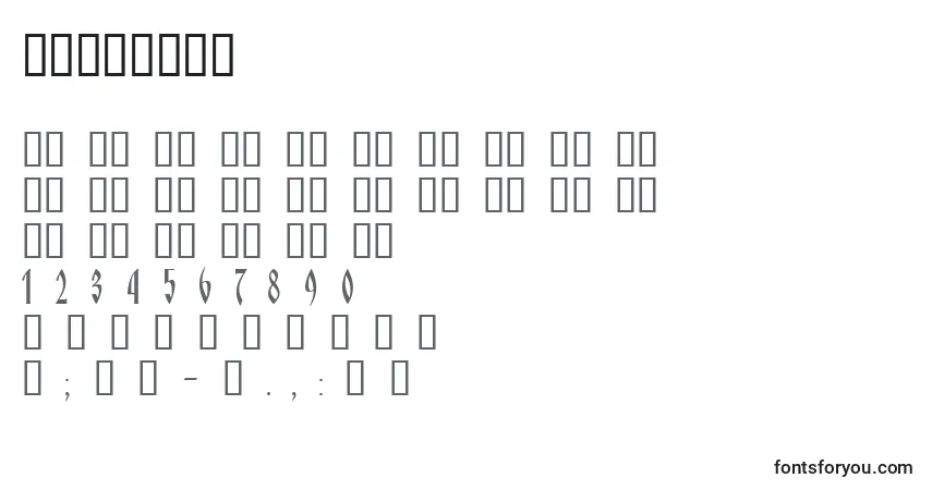 Schriftart KnyazCyr – Alphabet, Zahlen, spezielle Symbole
