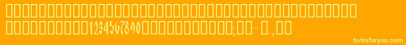 KnyazCyr Font – Yellow Fonts on Orange Background