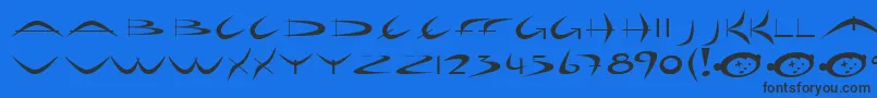 HolidayHardcore Font – Black Fonts on Blue Background