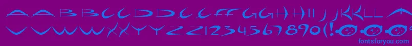 HolidayHardcore Font – Blue Fonts on Purple Background