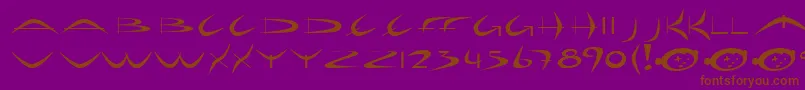 HolidayHardcore-Schriftart – Braune Schriften auf violettem Hintergrund