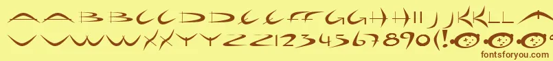 HolidayHardcore Font – Brown Fonts on Yellow Background