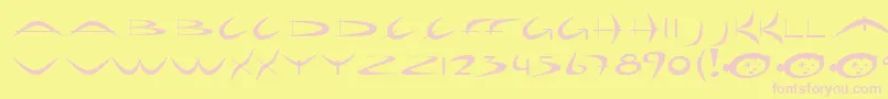 HolidayHardcore Font – Pink Fonts on Yellow Background