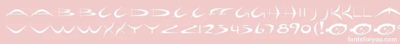 HolidayHardcore-Schriftart – Weiße Schriften auf rosa Hintergrund