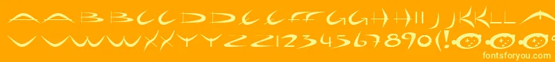 HolidayHardcore Font – Yellow Fonts on Orange Background