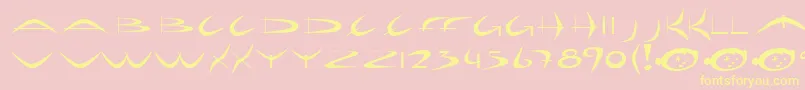 HolidayHardcore Font – Yellow Fonts on Pink Background