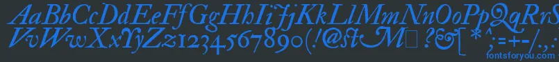 ImFellDoublePicaItalic Font – Blue Fonts on Black Background