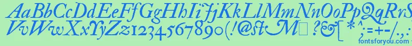 fuente ImFellDoublePicaItalic – Fuentes Azules Sobre Fondo Verde