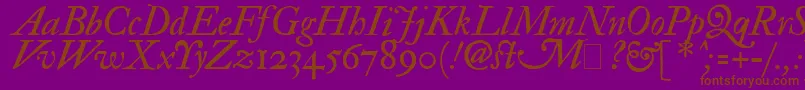ImFellDoublePicaItalic Font – Brown Fonts on Purple Background
