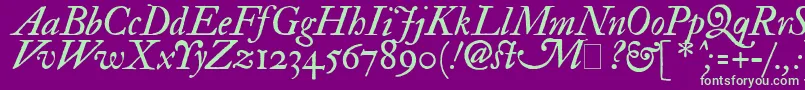 ImFellDoublePicaItalic Font – Green Fonts on Purple Background