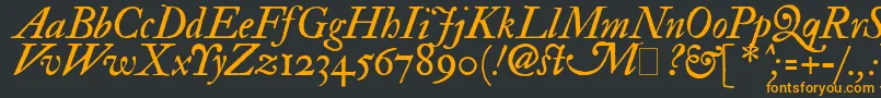 ImFellDoublePicaItalic Font – Orange Fonts on Black Background