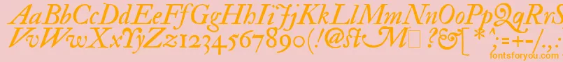 ImFellDoublePicaItalic Font – Orange Fonts on Pink Background