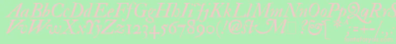 ImFellDoublePicaItalic Font – Pink Fonts on Green Background