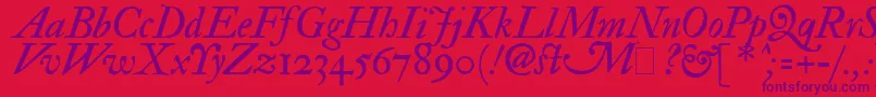 ImFellDoublePicaItalic Font – Purple Fonts on Red Background