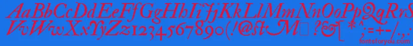 ImFellDoublePicaItalic Font – Red Fonts on Blue Background