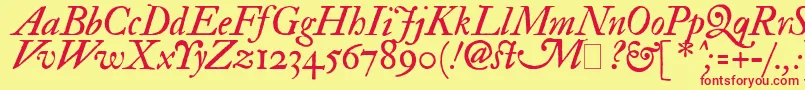 ImFellDoublePicaItalic Font – Red Fonts on Yellow Background