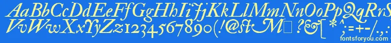 ImFellDoublePicaItalic Font – Yellow Fonts on Blue Background