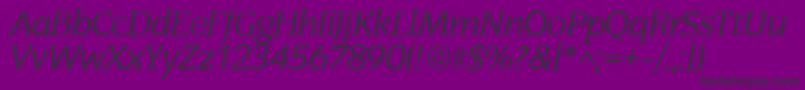 フォントCongressItalic – 紫の背景に黒い文字