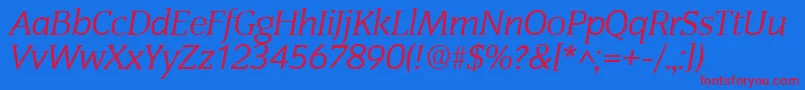 CongressItalic Font – Red Fonts on Blue Background