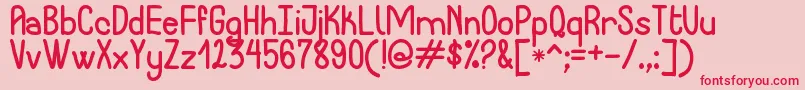NotarizedOpenlyScriptSt Font – Red Fonts on Pink Background
