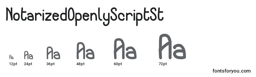 Größen der Schriftart NotarizedOpenlyScriptSt
