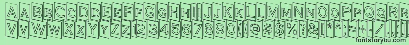 Fonte ACoppergothcmdnotl – fontes pretas em um fundo verde