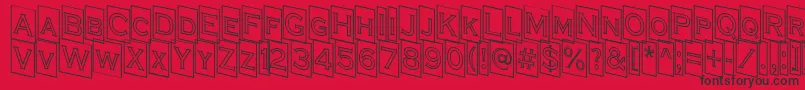 Шрифт ACoppergothcmdnotl – чёрные шрифты на красном фоне