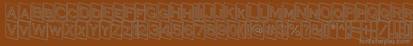 ACoppergothcmdnotl-Schriftart – Graue Schriften auf braunem Hintergrund