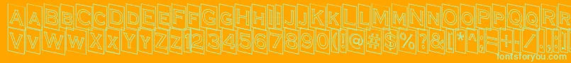 ACoppergothcmdnotl-Schriftart – Grüne Schriften auf orangefarbenem Hintergrund