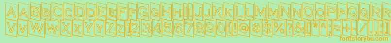 ACoppergothcmdnotl-Schriftart – Orangefarbene Schriften auf grünem Hintergrund