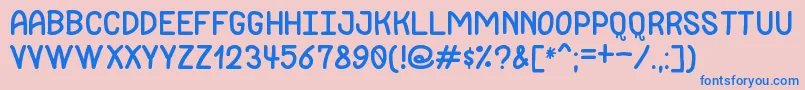 フォントJackdawsLoveSt – ピンクの背景に青い文字