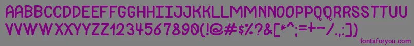 フォントJackdawsLoveSt – 紫色のフォント、灰色の背景