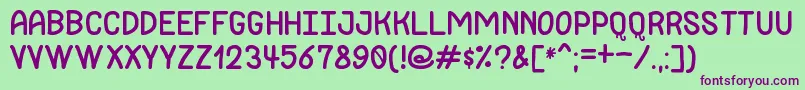 JackdawsLoveSt Font – Purple Fonts on Green Background
