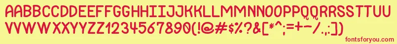 JackdawsLoveSt Font – Red Fonts on Yellow Background