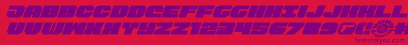 フォントTauroexpandital11 – 赤い背景に紫のフォント